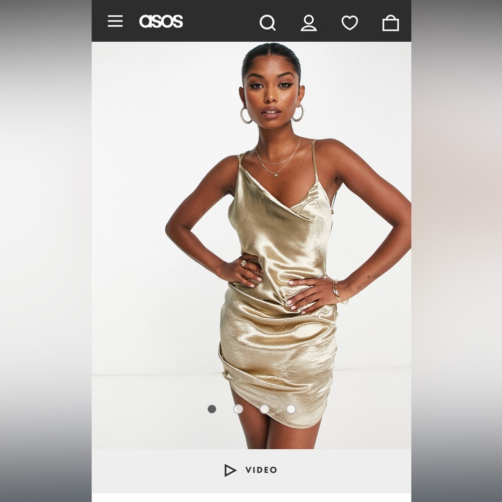 ASOS DESIGN drape slip mini dress
